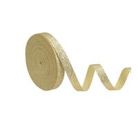 PATIKIL Sparkly Ribbon, 1cm x 9m Metallic Glitter Ribbon Gift Wrapping Fabric Rolls for DIY Crafts Gift Wrapping Holiday Wedding Birthday Party Home Decoration, Light Gold
