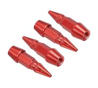 PATIKIL Spiked Shape Tire Valve Stem Caps 45 MM, 4 Pcs Aluminum Alloy Car Wheel Valve Cap Universal Dustproof Tire Valve Covers for Car Bike Motorcycle Truck, Red