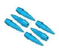 PATIKIL Spiked Shape Tire Valve Stem Caps 45mm, 6 Pcs Aluminum Alloy Car Wheel Valve Cap Universal Dustproof Tire Valve Covers for Car Bike Motorcycle Truck, Light Blue
