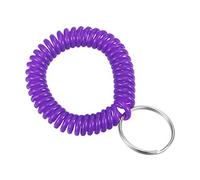 PATIKIL Spiral Keychain, 4 Pack Plastic Wrist Coil Keyring Wristband Stretchable Key Holder Lanyard for Sports Outdoor, Purple