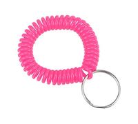 PATIKIL Spiral Keychain, 6 Pack Plastic Wrist Coil Keyring Wristband Stretchable Key Holder Lanyard for Sports Outdoor, Rose Red