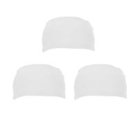 PATIKIL Sport Headbands for Men 7" x 4", 3 Pcs Running Sweat Bands Sweat Absorbing Head Band for Women Workout Basketball Yoga Gym, White