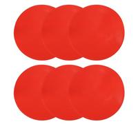 PATIKIL Spot Markers 12 Inch, 6 Pcs Non-Slip Floor Dots Agility Markers Flat Field Cones Poly Dots for Gym PE Speed Training Dance Soccer Basketball Sports, Red