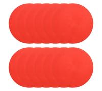 PATIKIL Spot Markers 6 Inch, 12 Pcs Non-Slip Floor Dots Agility Markers Flat Field Cones Poly Dot with Hole for Gym PE Speed Training Dance Soccer Basketball Sports, Red