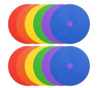 PATIKIL Spot Markers 6 Inch, 12 Pcs Non-Slip Floor Dots Agility Markers Flat Field Cones Poly Dots with Hole for Dance Soccer Basketball Sports, Red/Yellow/Blue/Green/Orange/Purple