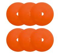 PATIKIL Spot Markers 6 Inch, 6 Pcs Non-Slip Floor Dots Agility Markers Flat Field Cones Poly Dots with Hole for Gym PE Speed Training Dance Soccer Basketball Sports, Orange