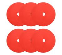 PATIKIL Spot Markers 6 Inch, 6 Pcs Non-Slip Floor Dots Agility Markers Flat Field Cones Poly Dots with Hole for Gym PE Speed Training Dance Soccer Basketball Sports, Red