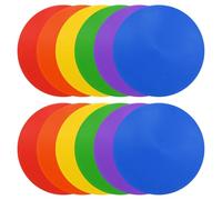 PATIKIL Spot Markers 8 Inch, 12 Pcs Non-Slip Floor Dots Agility Markers Flat Field Cones Poly Dots for Dance Soccer Basketball Sports, Red/Yellow/Blue/Green/Orange/Purple
