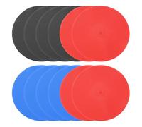 PATIKIL Spot Markers 9 Inch, 12 Pcs Non-Slip Floor Dots Agility Markers Flat Field Cones Poly Dots for Gym PE Speed Training Dance Soccer Basketball Sports, Red/Blue/Black