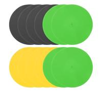 PATIKIL Spot Markers 9 Inch, 12 Pcs Non-Slip Floor Dots Agility Markers Flat Field Cones Poly Dots for Gym PE Speed Training Dance Soccer Basketball Sports, Yellow/Green/Black