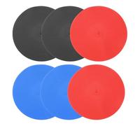 PATIKIL Spot Markers 9 Inch, 6 Pcs Non-Slip Floor Dots Agility Markers Flat Field Cones Poly Dots for Gym PE Speed Training Dance Soccer Basketball Sports, Red/Blue/Black