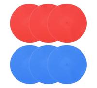PATIKIL Spot Markers 9 Inch, 6 Pcs Non-Slip Floor Dots Agility Markers Flat Field Cones Poly Dots for Gym PE Speed Training Dance Soccer Basketball Sports, Red/Blue