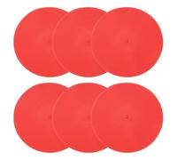 PATIKIL Spot Markers 9 Inch, 6 Pcs Non-Slip Floor Dots Agility Markers Flat Field Cones Poly Dots for Gym PE Speed Training Dance Soccer Basketball Sports, Red