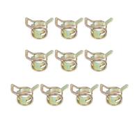 PATIKIL Spring Band Hose Clamps for 11.5-12.2mm OD Hose, 10 Pack Silicone Vacuum Constant Tension Band Clips for Fuel Line Silicone Air Hose Tube Water Pipe, Gold