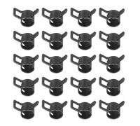 PATIKIL Spring Band Hose Clamps for 9.5-10.2mm OD Hose, 20 Pack Silicone Vacuum Constant Tension Band Clips for Fuel Line Silicone Air Hose Tube Water Pipe, Black