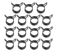 PATIKIL Spring Band Hose Pipe Clamps for 12-13.6mm OD Hose, 15 Pack Silicone Vacuum Constant Tension Band Clips for Fuel Line Silicone Air Hose Tube Water Pipe, Black