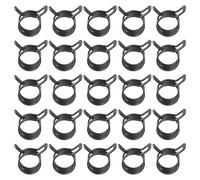 PATIKIL Spring Band Hose Pipe Clamps for 12-13.6mm OD Hose, 35 Pack Silicone Vacuum Constant Tension Band Clips for Fuel Line Silicone Air Hose Tube Water Pipe, Black