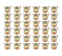 PATIKIL Spring Band Hose Pipe Clamps for 14-16.1 mm OD Hose, 50 Pack Silicone Vacuum Constant Tension Band Clips for Fuel Line Silicone Air Hose Tube Water Pipe, Gold