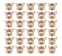 PATIKIL Spring Band Hose Pipe Clamps for 15-17.4 mm OD Hose, 30 Pack Silicone Vacuum Constant Tension Band Clips for Fuel Line Silicone Air Hose Tube Water Pipe, Gold