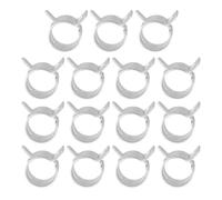 PATIKIL Spring Band Hose Pipe Clamps for 15-17mm OD Hose, 15 Pack Silicone Vacuum Constant Tension Band Clips for Fuel Line Silicone Air Hose Tube Water Pipe, Silver