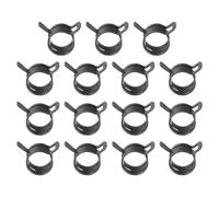 PATIKIL Spring Band Hose Pipe Clamps for 15-17mm OD Hose, 15 Pack Silicone Vacuum Constant Tension Band Clips for Fuel Line Silicone Air Hose Tube Water Pipe, Black