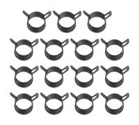 PATIKIL Spring Band Hose Pipe Clamps for 16-18mm OD Hose, 15 Pack Silicone Vacuum Constant Tension Band Clips for Fuel Line Silicone Air Hose Tube Water Pipe, Black