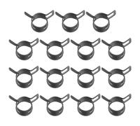 PATIKIL Spring Band Hose Pipe Clamps for 17-19mm OD Hose, 15 Pack Silicone Vacuum Constant Tension Band Clips for Fuel Line Silicone Air Hose Tube Water Pipe, Black