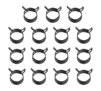 PATIKIL Spring Band Hose Pipe Clamps for 18-20mm OD Hose, 15 Pack Silicone Vacuum Constant Tension Band Clips for Fuel Line Silicone Air Hose Tube Water Pipe, Black