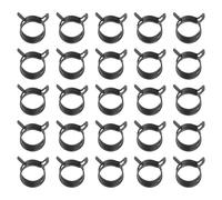PATIKIL Spring Band Hose Pipe Clamps for 18-20mm OD Hose, 25 Pack Silicone Vacuum Constant Tension Band Clips for Fuel Line Silicone Air Hose Tube Water Pipe, Black
