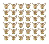 PATIKIL Spring Band Hose Pipe Clamps for 8-9.2 mm OD Hose, 50 Pack Silicone Vacuum Constant Tension Band Clips for Fuel Line Silicone Air Hose Tube Water Pipe, Gold