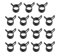 PATIKIL Spring Band Hose Pipe Clamps for 8-9.2mm OD Hose, 15 Pack Silicone Vacuum Constant Tension Band Clips for Fuel Line Silicone Air Hose Tube Water Pipe, Black