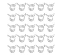 PATIKIL Spring Band Hose Pipe Clamps for 8-9.2mm OD Hose, 25 Pack Silicone Vacuum Constant Tension Band Clips for Fuel Line Silicone Air Hose Tube Water Pipe, Silver