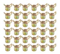 PATIKIL Spring Band Hose Pipe Clamps for 9-10.2 mm OD Hose, 50 Pack Silicone Vacuum Constant Tension Band Clips for Fuel Line Silicone Air Hose Tube Water Pipe, Gold