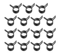 PATIKIL Spring Band Hose Pipe Clamps for 9-10.2mm OD Hose, 15 Pack Silicone Vacuum Constant Tension Band Clips for Fuel Line Silicone Air Hose Tube Water Pipe, Black