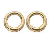 PATIKIL Spring O Rings, 2PCS 11/16 Inch(18mm) ID Brass Trigger Snap O-Rings Clip Keychain Keyrings Snap Hook Buckle for DIY Leather Crafts, Purses, Bags