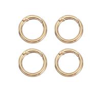 PATIKIL Spring O Rings, 4Pcs 1.1 Inch Metal Round Clips Keyrings Snap Buckle Clasps for Keychains Bags Purses Straps Dog Leashes DIY Crafts, Light Gold 27mm