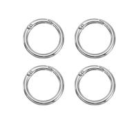 PATIKIL Spring O Rings, 4Pcs 1.3 Inch Metal Round Clips Keyrings Snap Buckle Clasps for Keychains Bags Purses Straps Dog Leashes DIY Crafts, Silver 33mm