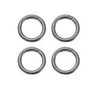 PATIKIL Spring O Rings, 4Pcs 1.4 Inch Metal Round Clips Flat Trigger Keyrings Snap Buckle Clasps for Keychains Bags Purses Straps Dog Leashes DIY Crafts, Black 35mm
