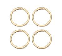 PATIKIL Spring O Rings, 4Pcs 1.9 Inch Metal Round Clips Flat Trigger Keyrings Snap Buckle Clasps for Keychains Bags Purses Straps Dog Leashes DIY Crafts, Light Gold 48mm