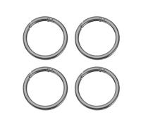 PATIKIL Spring O Rings, 4Pcs 1.9 Inch Metal Round Clips Flat Trigger Keyrings Snap Buckle Clasps for Keychains Bags Purses Straps Dog Leashes DIY Crafts, Black 48mm