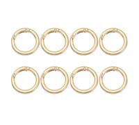 PATIKIL Spring O Rings, 8Pcs 1.4 Inch Metal Round Clips Flat Trigger Keyrings Snap Buckle Clasps for Keychains Bags Purses Straps Dog Leashes DIY Crafts, Light Gold 35mm