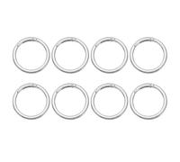 PATIKIL Spring O Rings, 8Pcs 1.9 Inch Metal Round Clips Flat Trigger Keyrings Snap Buckle Clasps for Keychains Bags Purses Straps Dog Leashes DIY Crafts, Silver-White 48mm