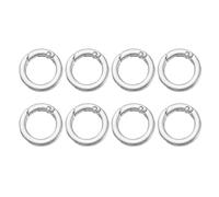 PATIKIL Spring O Rings, 8Pcs 1 Inch Metal Round Clips Flat Trigger Keyrings Snap Buckle Clasps for Keychains Bags Purses Straps Dog Leashes DIY Crafts, Silver-White 25mm
