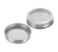 PATIKIL Sprouting Lids, 2 Pcs 70mm Stainless Steel Strainer Lids for Wide Mouth Canning Jars, Silver Tone