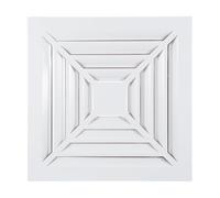 PATIKIL Square Air Vent Cover 12", Aluminum Alloy Air Return Grille Sidewall or Ceiling Air Diffuser with 4" Pipe for Home Office Bathroom Kitchen Toilet Ventilation, White