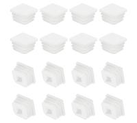 PATIKIL Square Plastic Plug, 16 Pcs 1 Inch/25mm Tubing Insert End Caps Plastic Plug Cap for Square Tubes Chair Legs Furniture Metal Tubing Hardware Plugs Fences, White