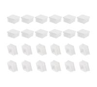 PATIKIL Square Plastic Plug, 24 Pcs 1.18 Inch/30mm Tubing Insert End Caps Plastic Plug Cap for Square Tubes Chair Legs Furniture Metal Tubing Hardware Plugs Fences, White