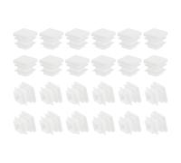 PATIKIL Square Plastic Plug, 24 Pcs 5/8 Inch/16mm Tubing Insert End Caps Plastic Plug Cap for Square Tubes Chair Legs Furniture Metal Tubing Hardware Plugs Fences, White