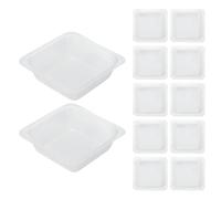 PATIKIL Square-Shaped Weigh Boats, 12Pcs Powder Dispenser Plastic 100mL Medium Disposable Scale Trays Anti-Static Weighing Dish Easy Pour for Lab Weighing Powder Liquid Measurement, White