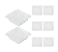PATIKIL Square-Shaped Weigh Boats, 8Pcs Powder Dispenser Plastic 100mL Medium Disposable Scale Trays Anti-Static Weighing Dishes Easy Pour for Lab Weighing Powder Liquid Measurement, White